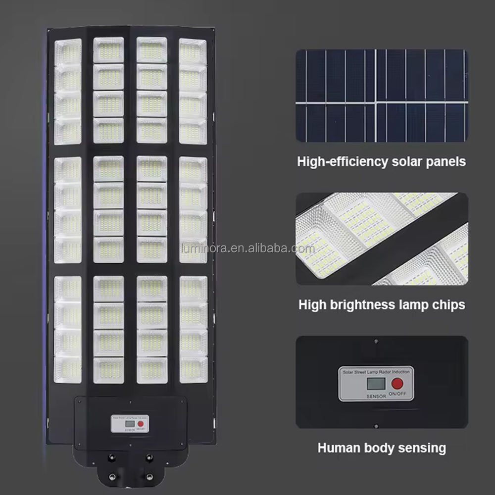 All in One Integrated Motion Sensor Led Lamp 8000W Outdoor Waterproof Solar Light for Street Garden Parking Lot