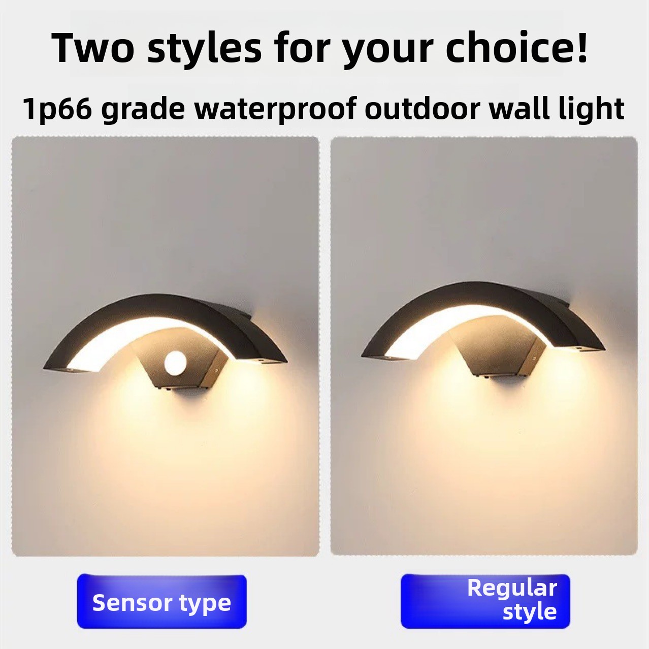 FY806 LED Outdoor Waterproof Motion Sensor Moon-Shaped Wall Light for Courtyard Balcony &amp; Entrance