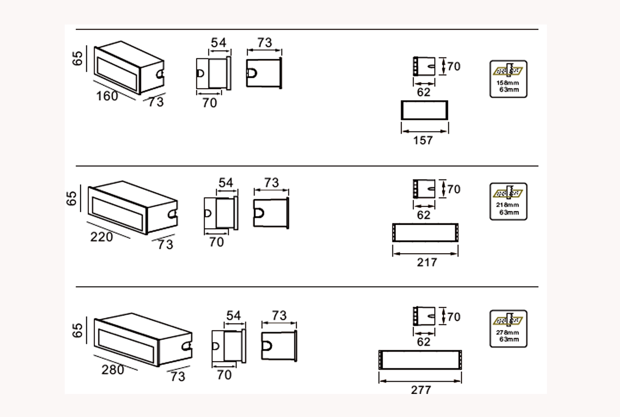Outdoor Recessed Light Aluminum RIYAD LED Step Light Dimensions