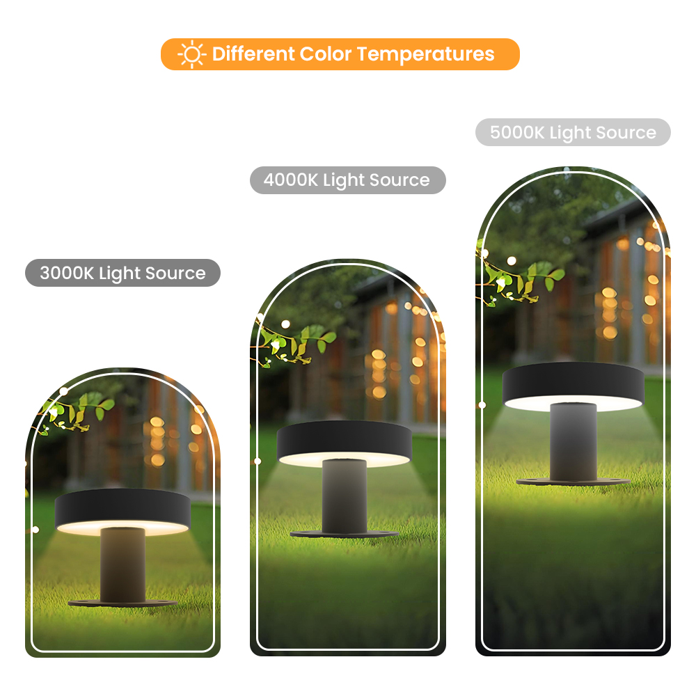 Outdoor Gate Lights Mount Led Column Modern Courtyard Solar Garden Lights Solar Pillar Headlights Lamp