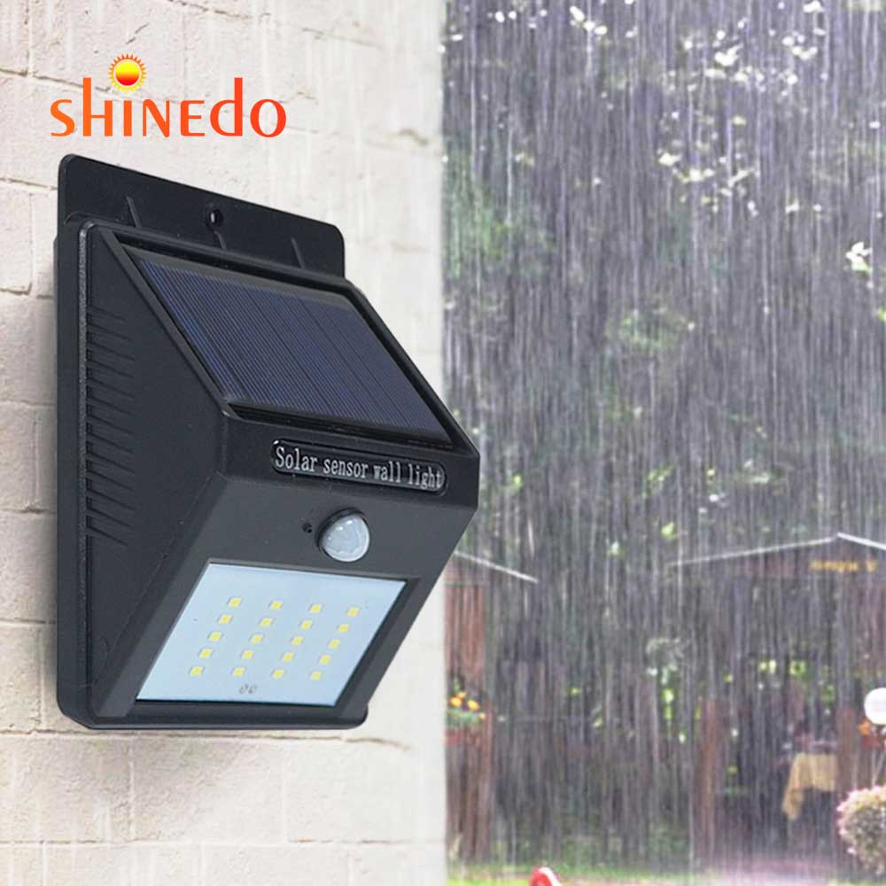 20 Leds Outdoor Garden Wireless Wall Lights Patio LED PIR Solar Powered Motion Sensor Light