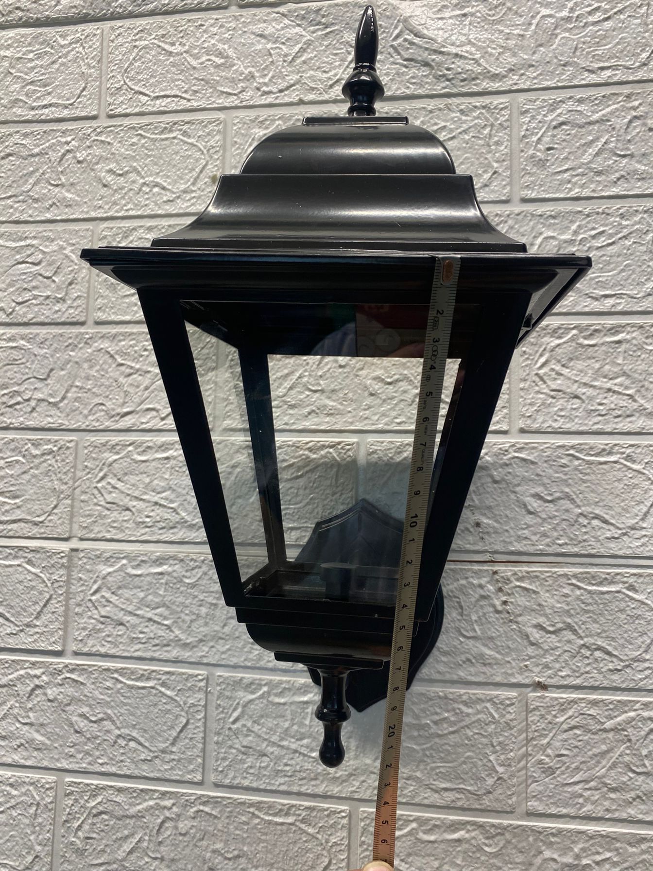 10-Inch Black Aluminum Outdoor Wall Lantern Weatherproof Vintage Warm White Porch Patio Lighting Fixture Clear Glass Garden