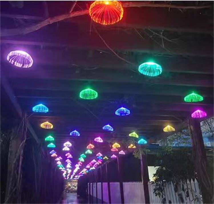 Holiday Event Outdoor Christmas Fiber Optic Pendant Light Jellyfish Lamp for Weeding Decoration Christmas Holiday