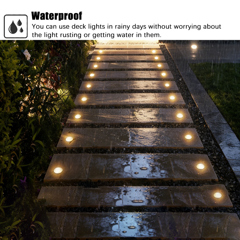 Low Voltage 24V Outdoor Waterproof Step Stair Lights Dimmable Timer RGBW UCS2904 Recessed LED Deck Lights