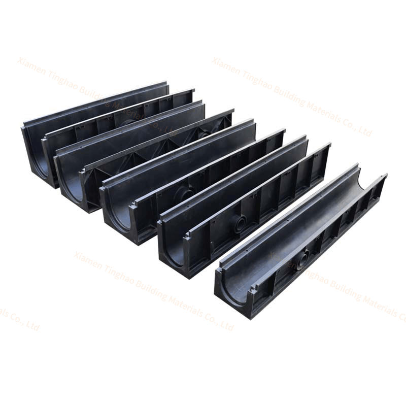 Residential HDPE Drainage Gutter With Grate Cover For Backyard And Landscape