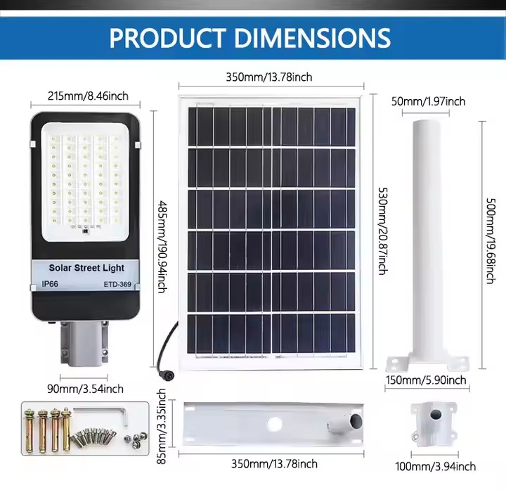 High Quality and Super Bright Split Solar Street Light Waterproof Outdoor 200W 300W Solar Backyard Security Flood Lighting