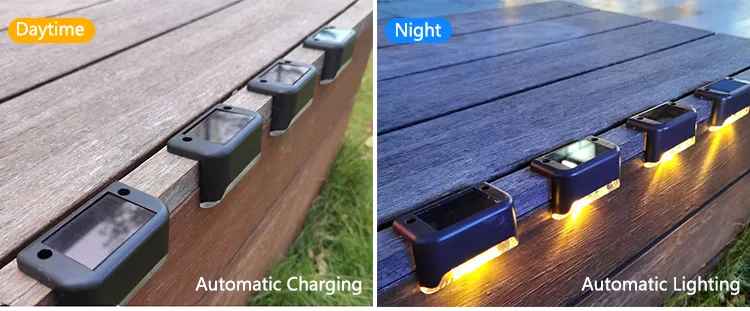 Waterproof Garden Solar Powered Fence Lights Outdoor Yard Deck Light LED Steps Patio Lights Stair Solar Lamp