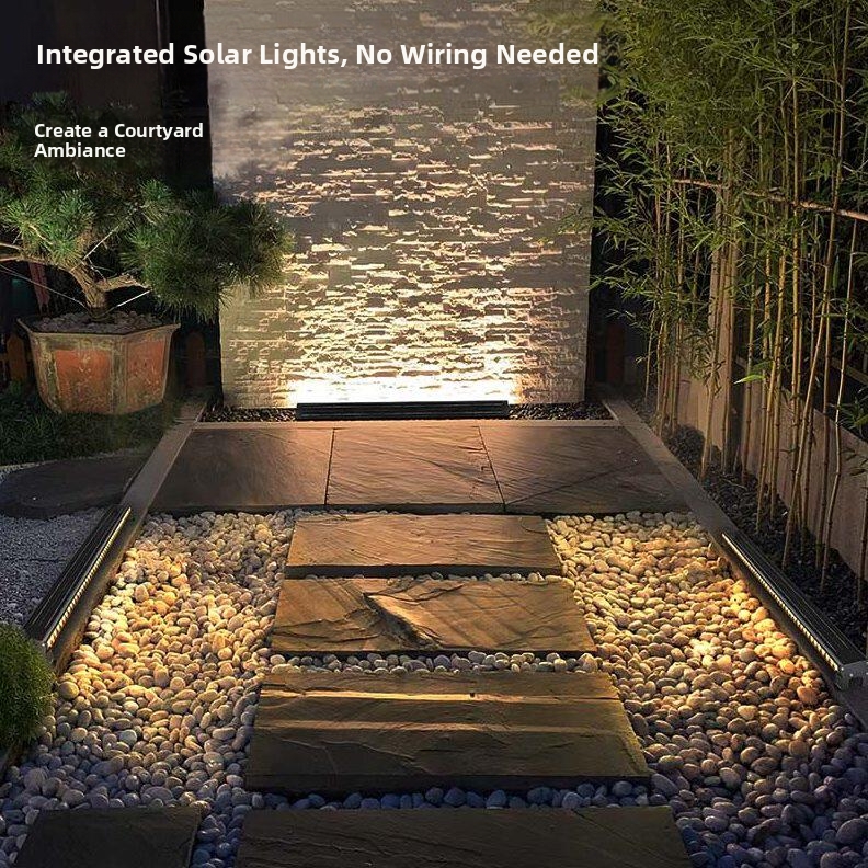 Solar Acrylic LED Linear Light IP65 Waterproof Step Lights Outdoor Stairs Lights Deck Sidewalk Aluminum Tempered Glass
