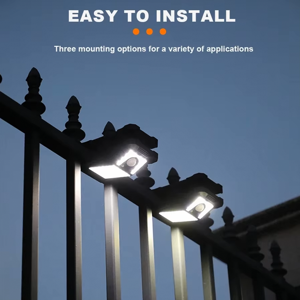 Solar Motion Sensor LED Wall Light Small Waterproof Clip on Dusk to Dawn Outdoor Garden Security Pathway Lighting