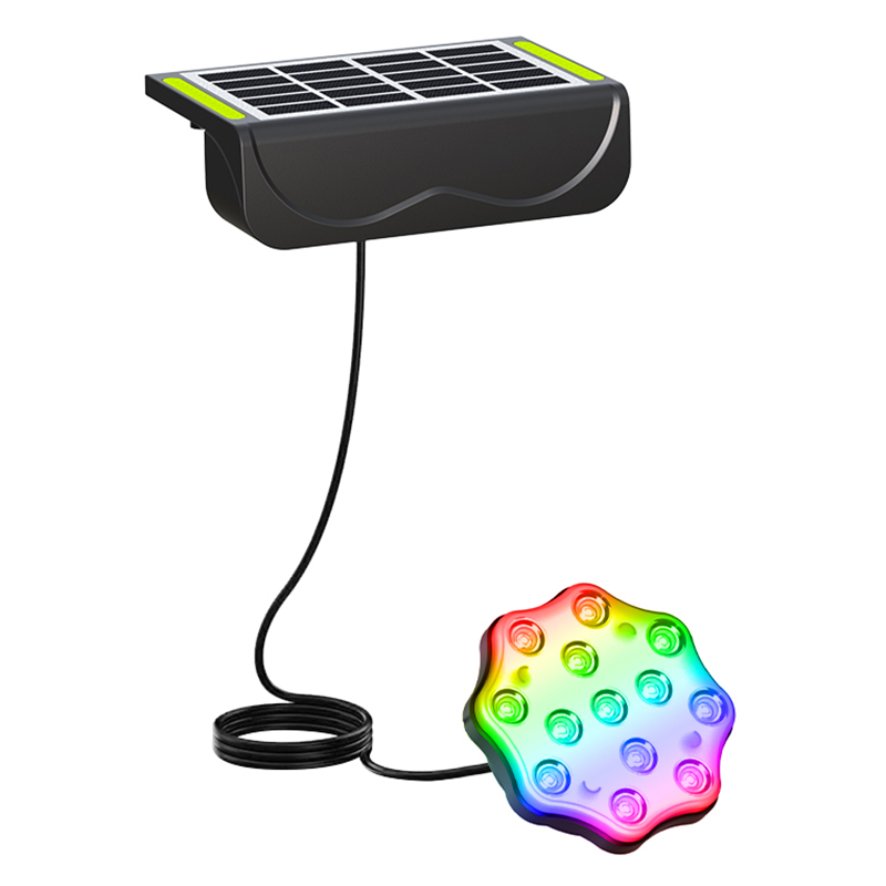 Outdoor Patio Solar Pool Light RGB Color-Changing ABS Rechargeable IP68 Waterproof Remote Control Dimmable Backyard Pond Light