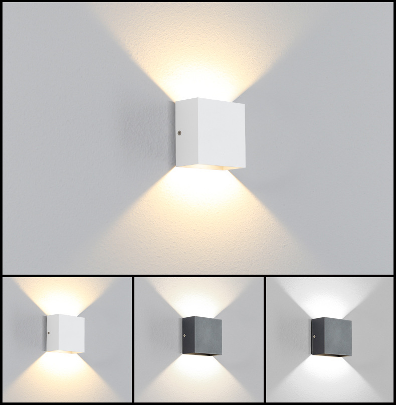 Art Modern Deco Square Wall Sconce Hotel Adjustable up and Down Outdoor Wall Light LED Applique Murale Luminairs Led Wall Lamp