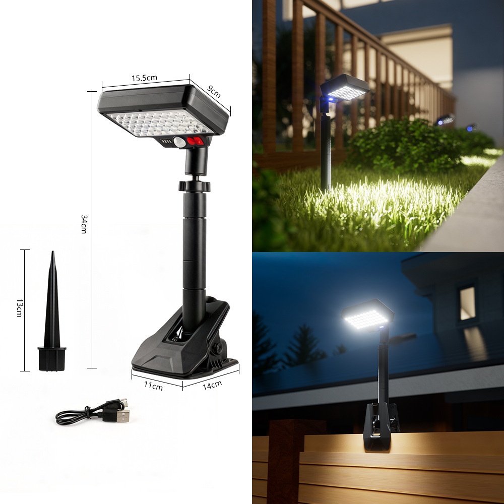 Smart Motion Sensor LED Solar Gutter Light 3 Working Modes IP65 Waterproof Clip on Security Wall Lamp for Backyard