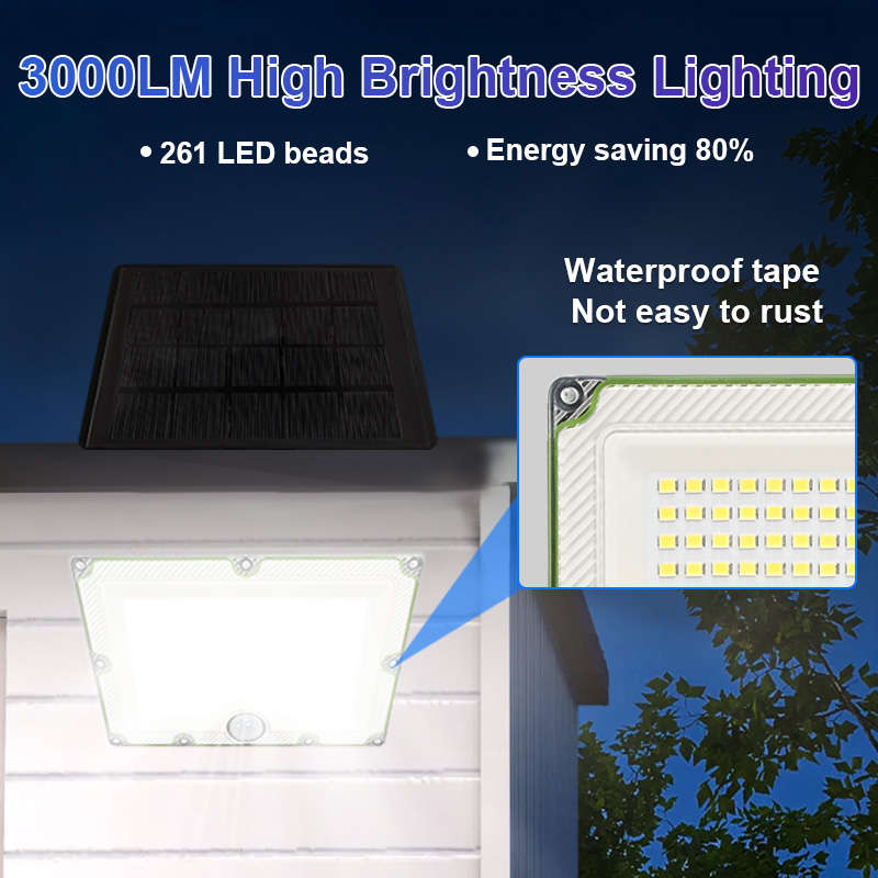 Solar Outdoor Lights 4000LM LED Outdoor Motion Sensor Lights IP65 Waterproof
