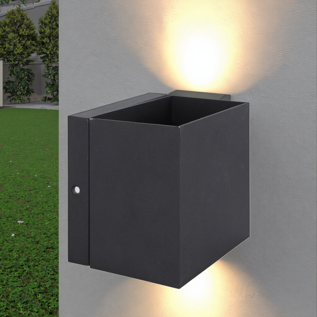 Modern Outdoor LED Square Wall Light up and Down with Rotated Function Hot Sale Aluminum Cylinder Base Wall Mounted Downlight