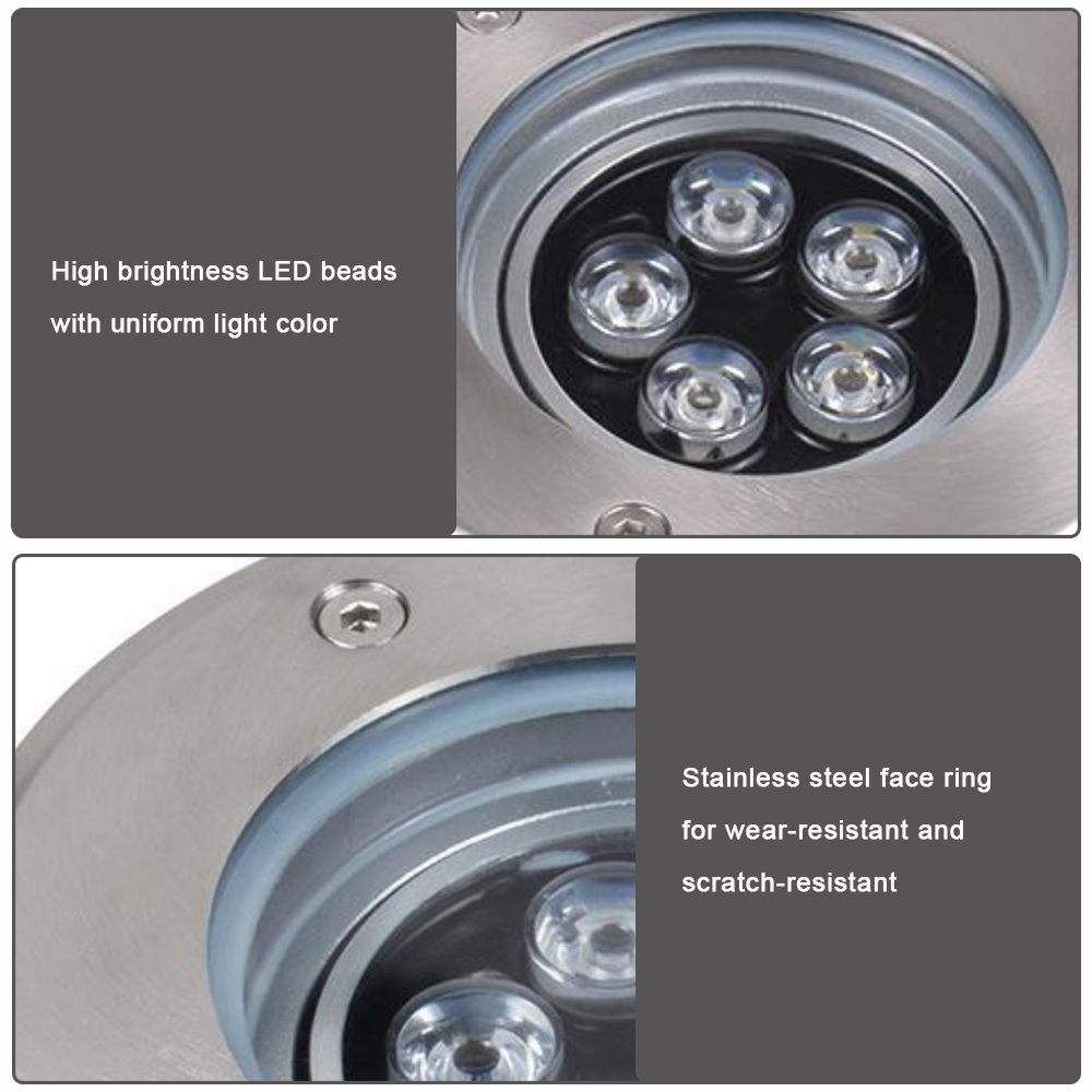 Highlux Adjustable LED Underground Light Waterproof In-Ground Well Lights for Outdoor Landscape Lighting