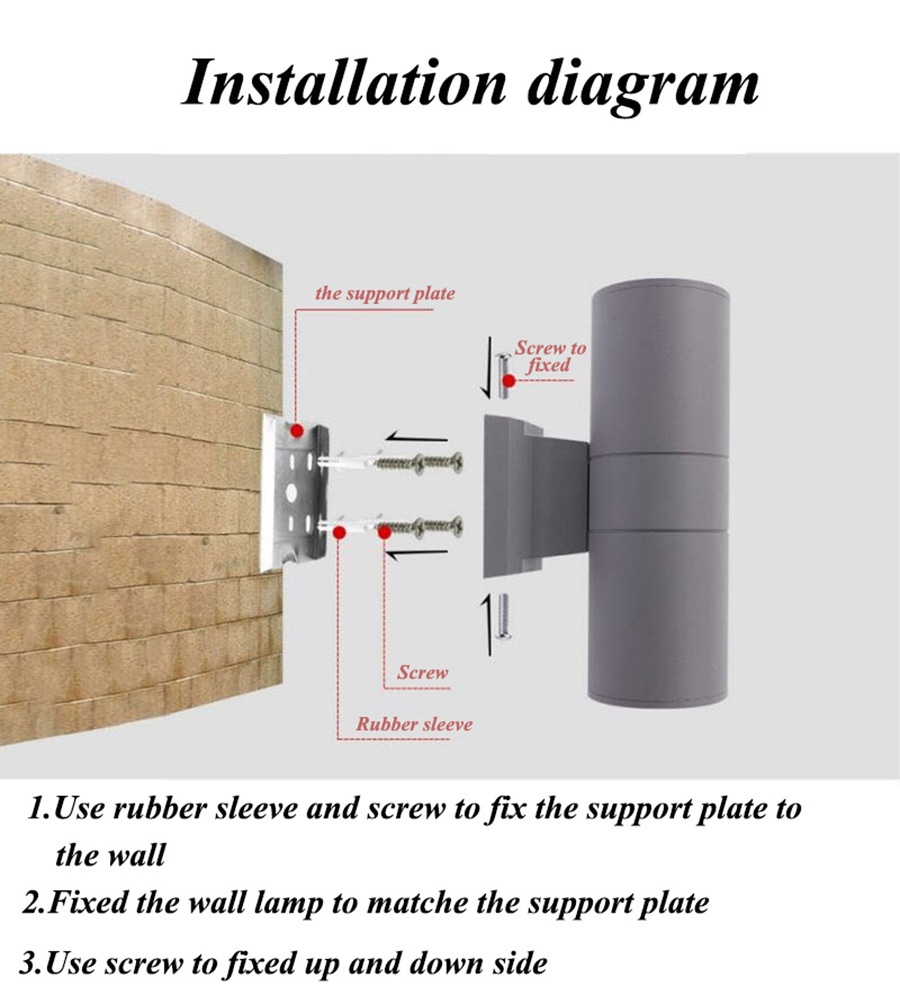 Outdoor Wall Lights Waterproof Aluminum Outdoor Wall Lamps Nordic Modern Decoration Ip65 up and Down LED Black Gray Wall Mounted