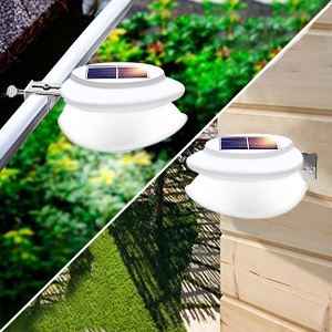 Outdoors Waterproof Solar Gutter Light Garden Patio Driveway Solar Security Wall Gutter Fence Light