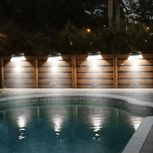 Outdoors Waterproof Solar Gutter Light Garden Patio Driveway Solar Security Wall Gutter Fence Light