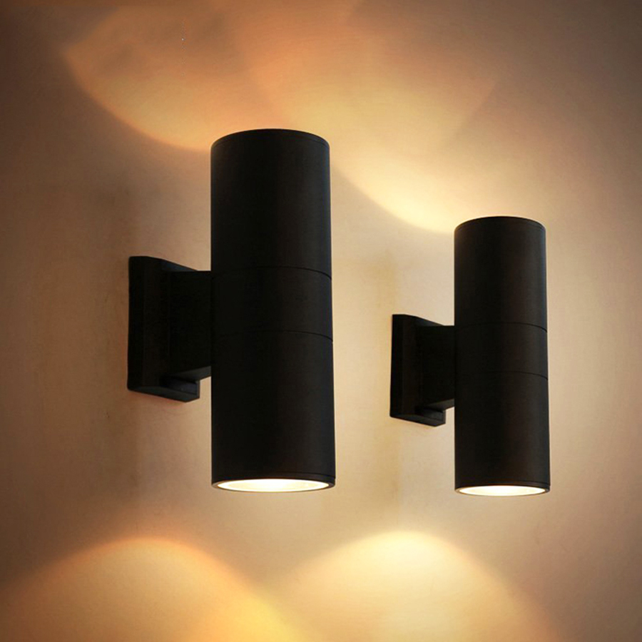 Outdoor Wall Lights Waterproof Aluminum Outdoor Wall Lamps Nordic Modern Decoration Ip65 up and Down LED Black Gray Wall Mounted