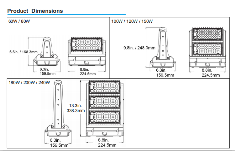 Specification dimensions