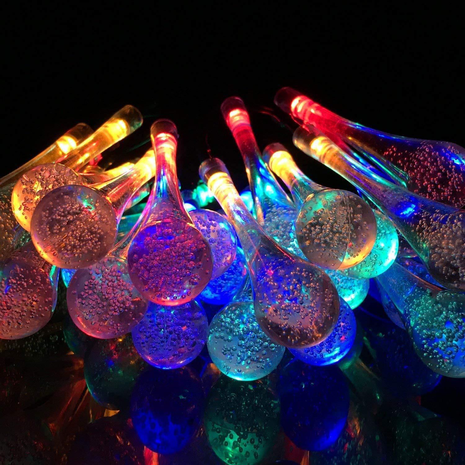 Wholesale Bubble Lamp Design MultiColor LED Light String IP65 Waterproof Multi-Mode Solar LED Pendant String Lights