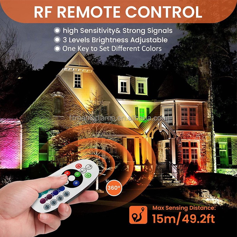 Remote Control 10W RGBW Landscape Light Outdoor LED Well Light 12-24V Multi-color IP67 Waterproof Garden Light