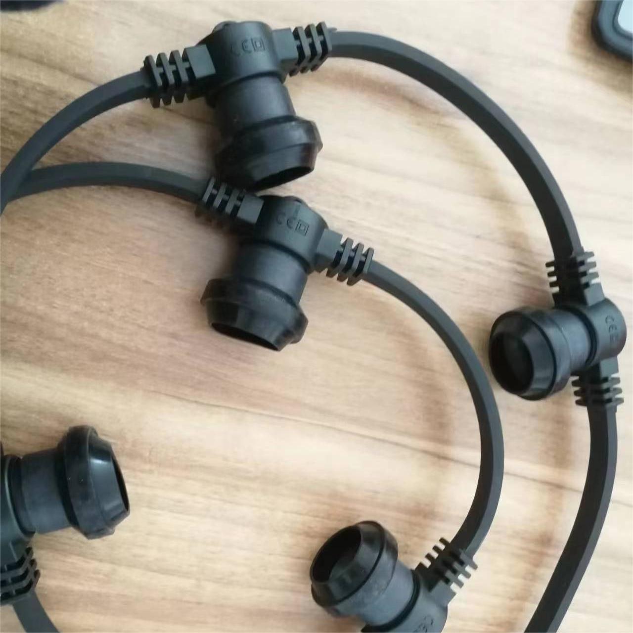 AC220V 100m IP65 Connectable Rubber Garland E27 Vintage Patio String Light E27 B22 Base Outdoor Festoon Patio Belt Light