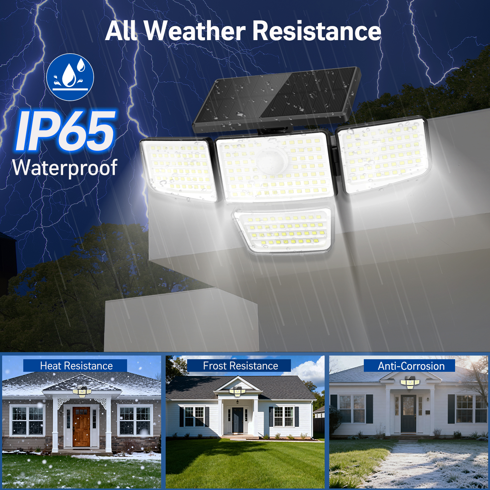 Solar Motion Sensor IP65 Waterproof 212LED Wall Lamps with Remote Control 3 Lighting Modes for Garden Warehouse Balcony Villa