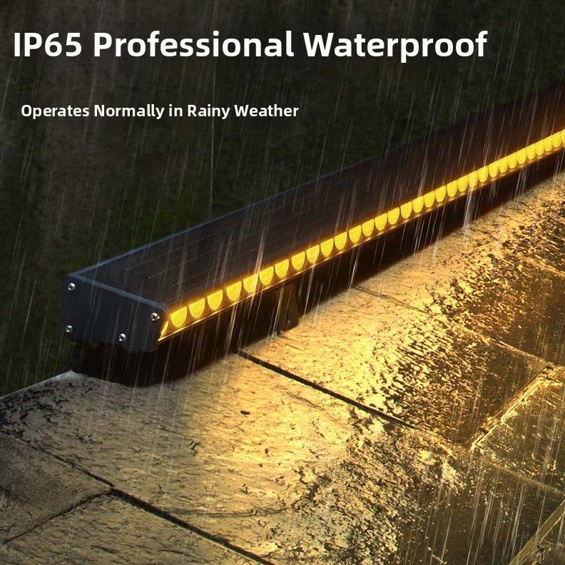 Solar Acrylic LED Linear Light IP65 Waterproof Step Lights Outdoor Stairs Lights Deck Sidewalk Aluminum Tempered Glass