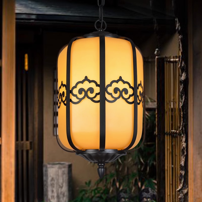 Antique Small Size AC Power Hanging Lantern New Waterproof Door Corridor Balcony Lamp New Chinoiserie Outdoor Pendant Light