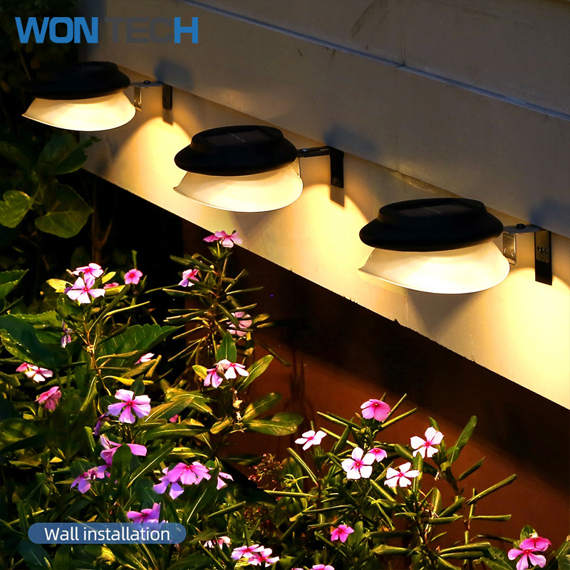 LED Waterproof Solar Gutter Light Garden Patio Driveway Solar Security Wall Gutter Fence Light