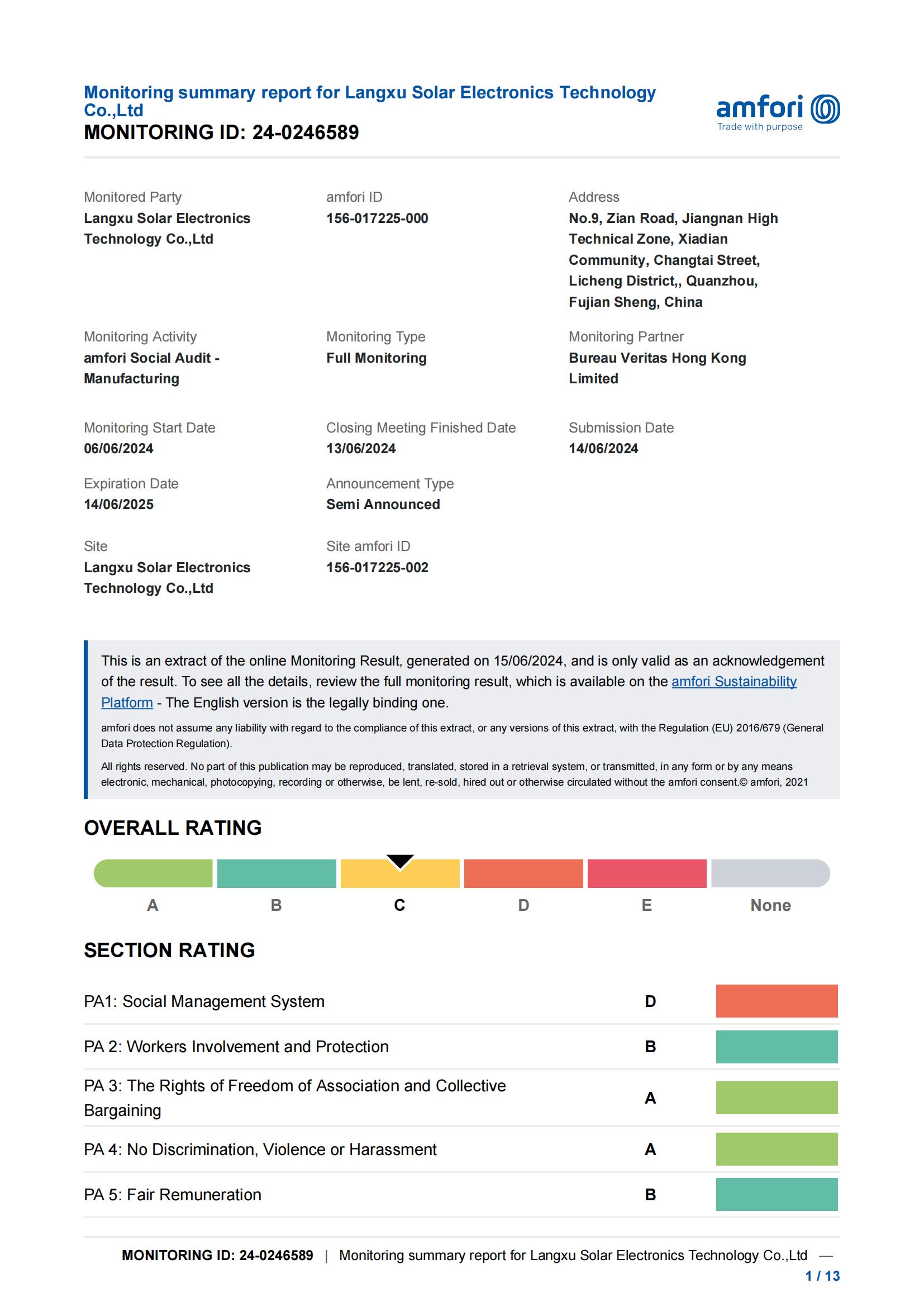 Certification