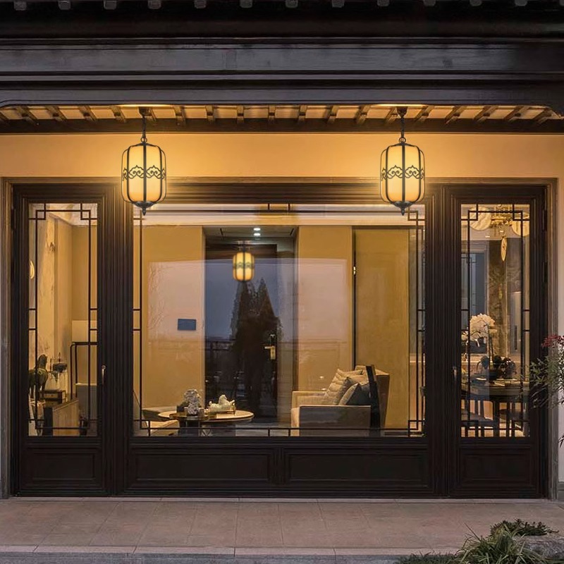 Antique Small Size AC Power Hanging Lantern New Waterproof Door Corridor Balcony Lamp New Chinoiserie Outdoor Pendant Light