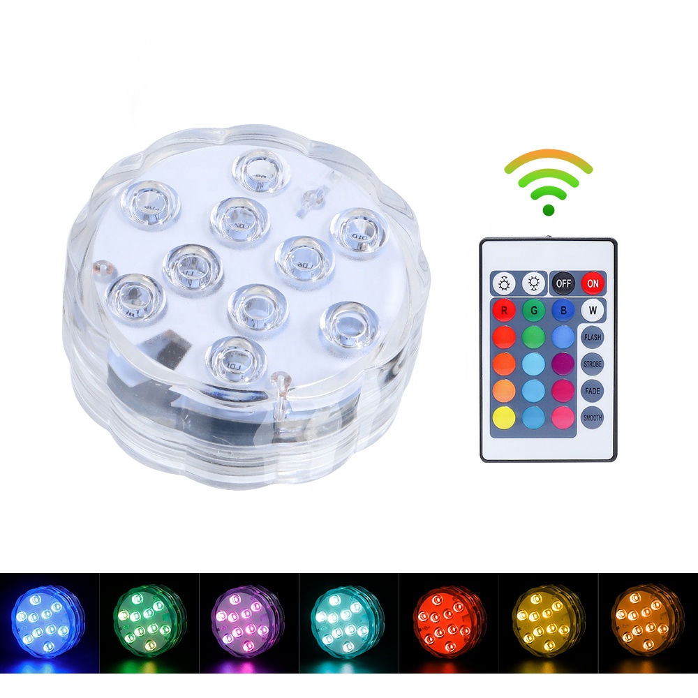 LED Pool Light Pond IP68 Waterproof Event Party Home Backyard RGB Color Light Remote Control Hot Tub Submersible Flashing Lights