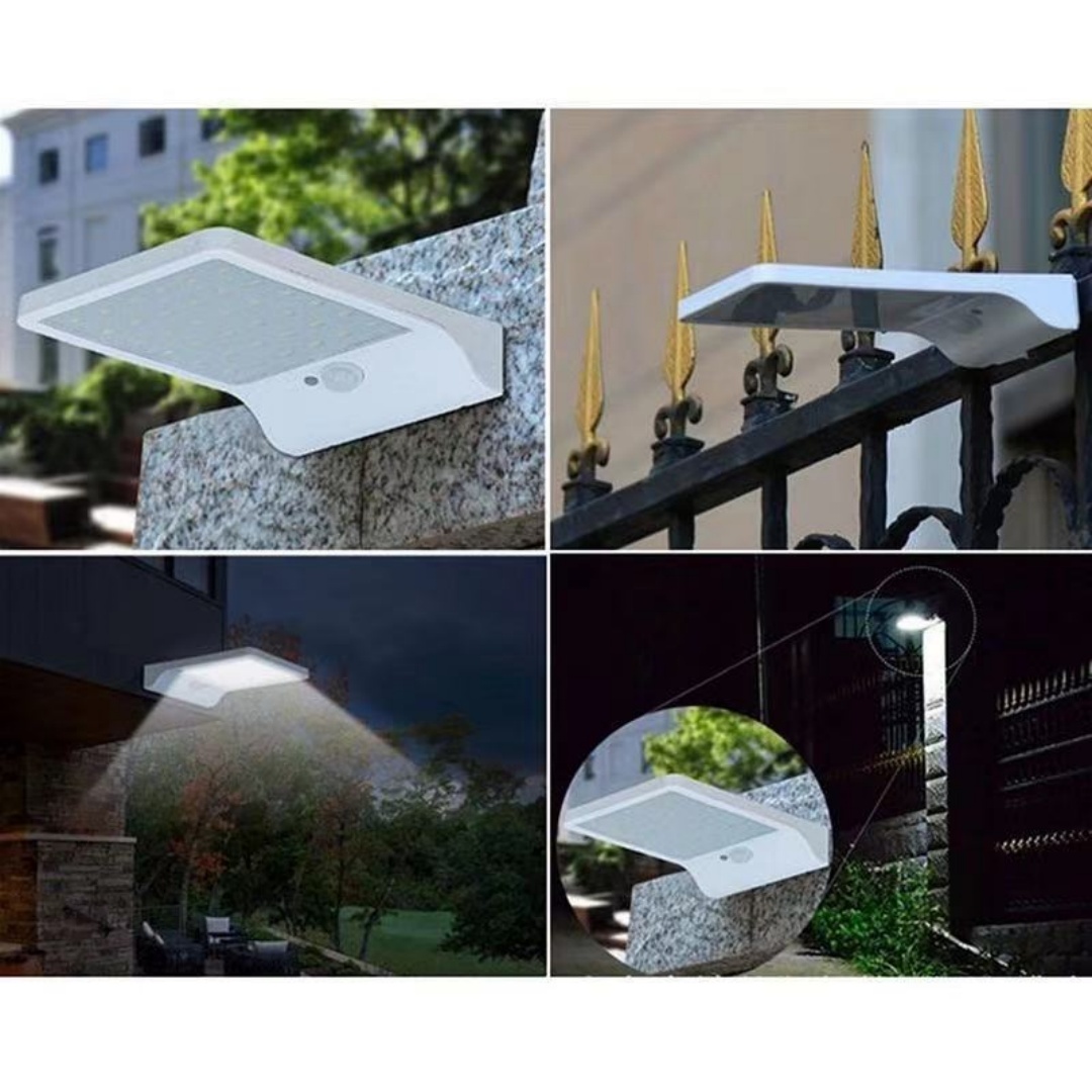 Solar Gutter Light 36 LED PIR Motion Sensor Garden Security Lamp Outdoor Waterproof Energy Saving Wall Lights for Yard Path Home