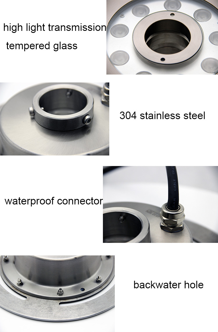 Ip68 Waterproof Nozzle Musical Rgb Pond Submersible Led Underwater Fountain Ring Pool Lights