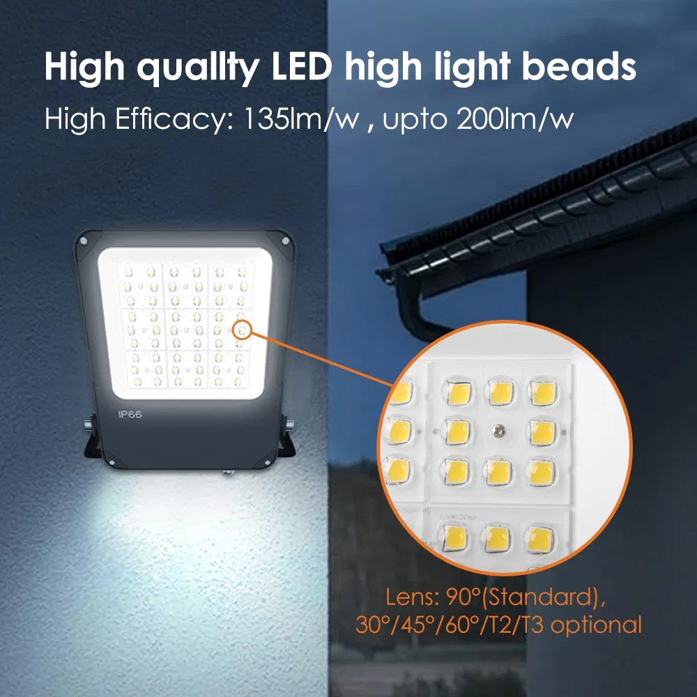 High Efficacy 135lm/W Flood Light 200W for Security Lighting