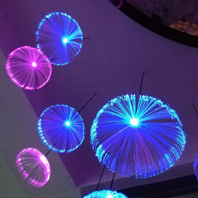 Holiday Event Outdoor Christmas Fiber Optic Pendant Light Jellyfish Lamp for Weeding Decoration Christmas Holiday