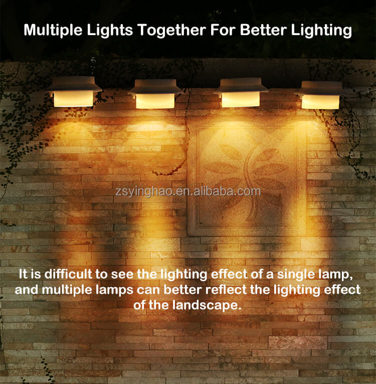Solar Gutter Light IP65 Waterproof Decor Garden ABS Solar Wall Gutter Lamp Led Solar Yard Lights Outdoor for Fence