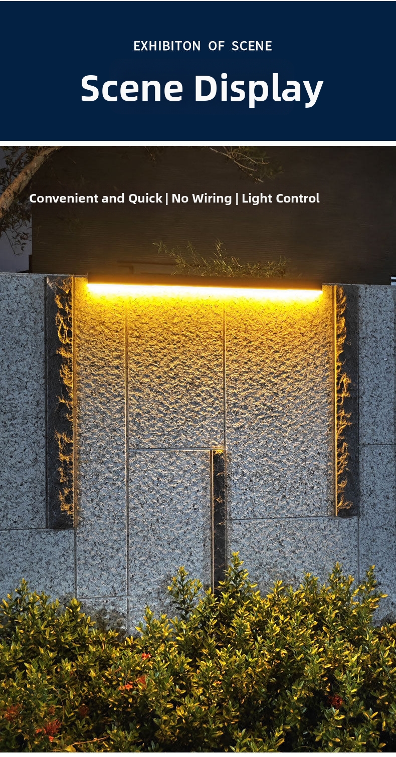 Solar Acrylic LED Linear Light IP65 Waterproof Step Lights Outdoor Stairs Lights Deck Sidewalk Aluminum Tempered Glass