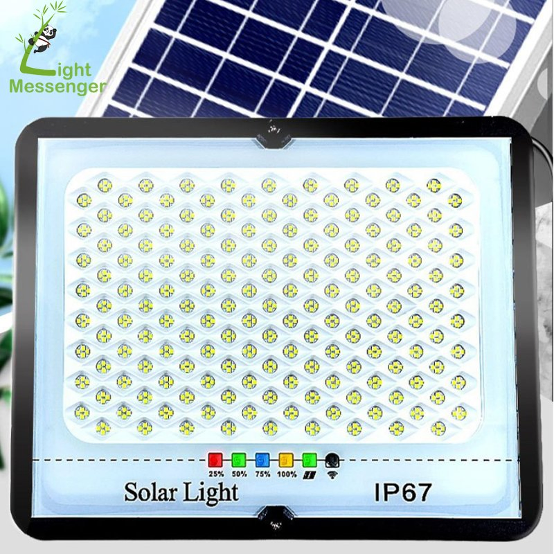Light Messenger Best Sale Stadium Garden Court Courtyard Outdoor Security Solar Powered Floodlight Reflector 100W 150W 200W 300W LED Solar Flood Lamp