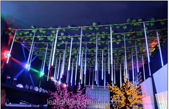 LED Meteor Tube Light Outdoor Lighting 30/50/80cm LED Meteor Shower Rain Light Pendant Lamp Warm White Colorful Drop Meteor