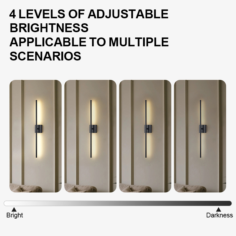 EGH Hot Sell Dimmable Wall Sconces With Remote Control 350 Rotate 3000K LED Wireless 6000mAh Battery Operated 8W Line Wall Lamp