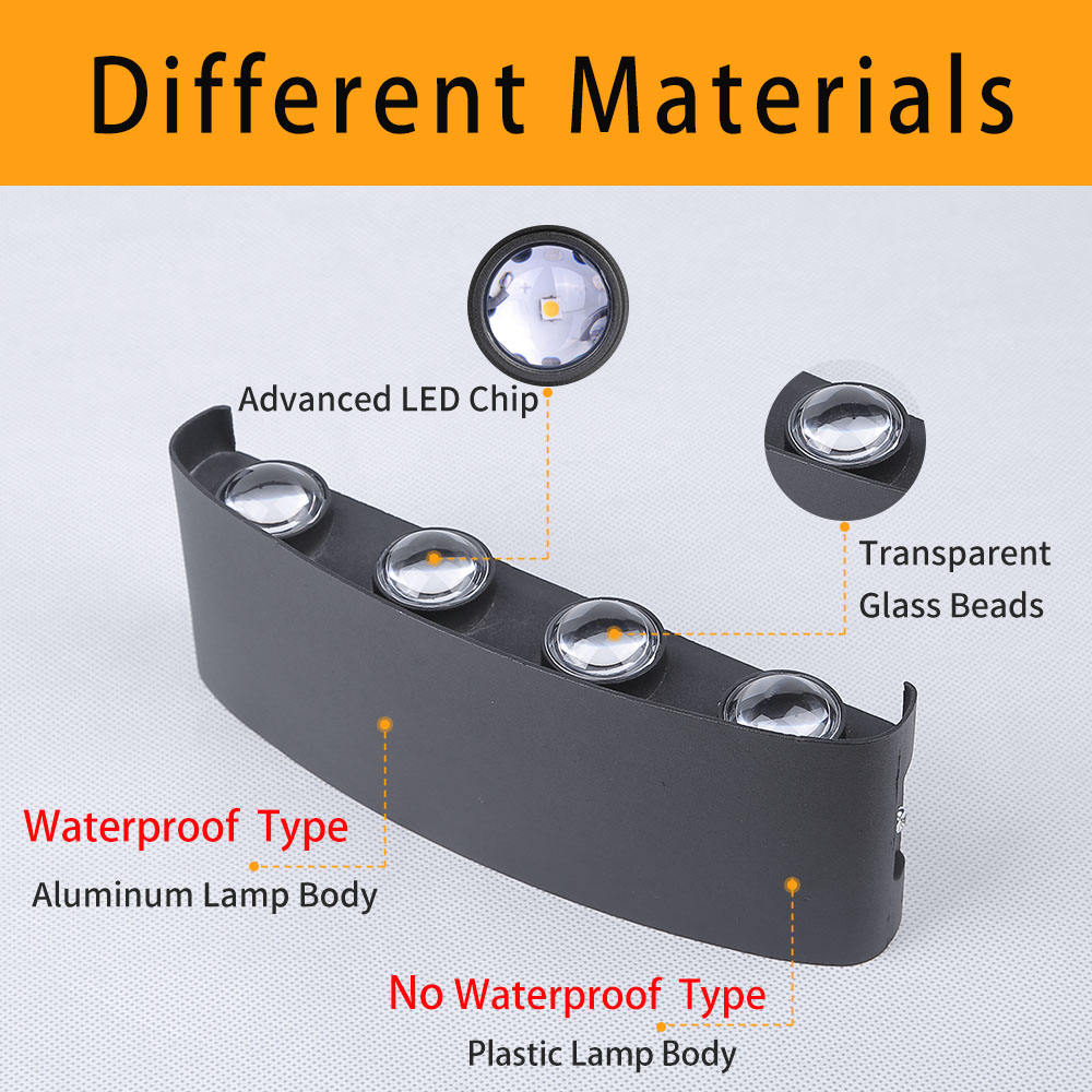2W 4W 6W 8W Outdoor Indoor Linear up and Down Luminous Modern Minimalist Waterproof Aluminum LED Wall Lamp