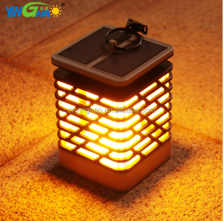 Outdoor Lantern Solar Panel Decorative Flickering Garden Led Solar Flame Light