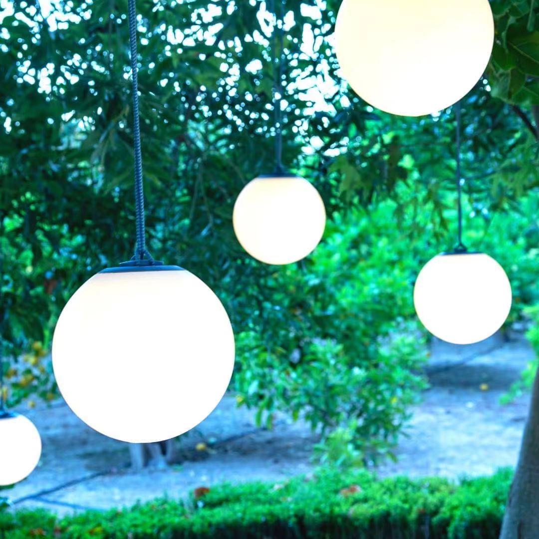 Outdoor Power LED Acrylic Chandeliers Pendant Lamp Waterproof Solar Garden Lights for Camping Landscape Party Lighting