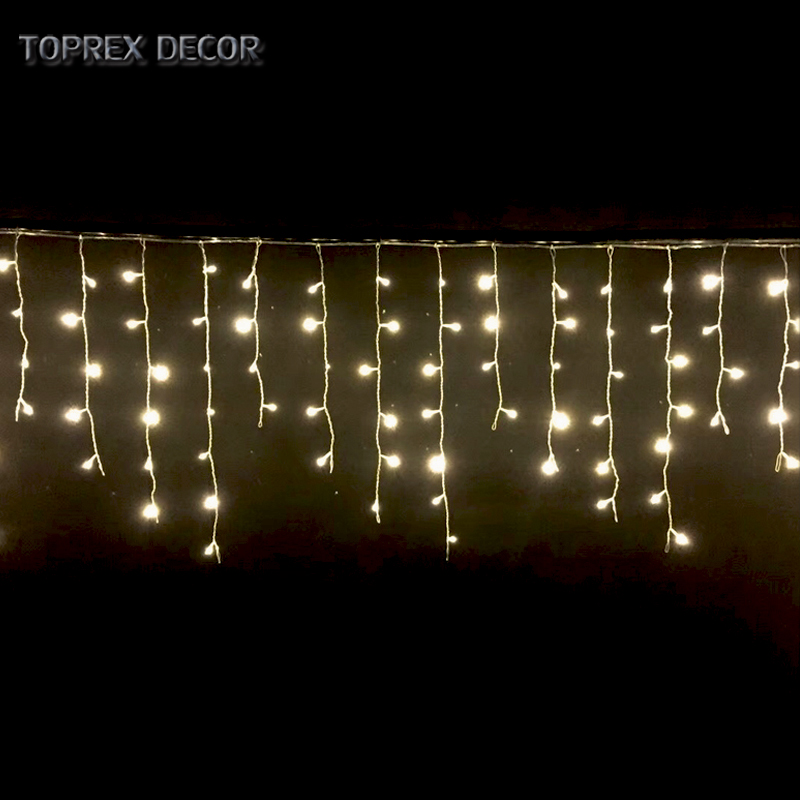 Custom Waterproof Christmas Fairy String Warm White Festoon LED Icicle Lights for Party Wedding Festival Outdoor Decoration
