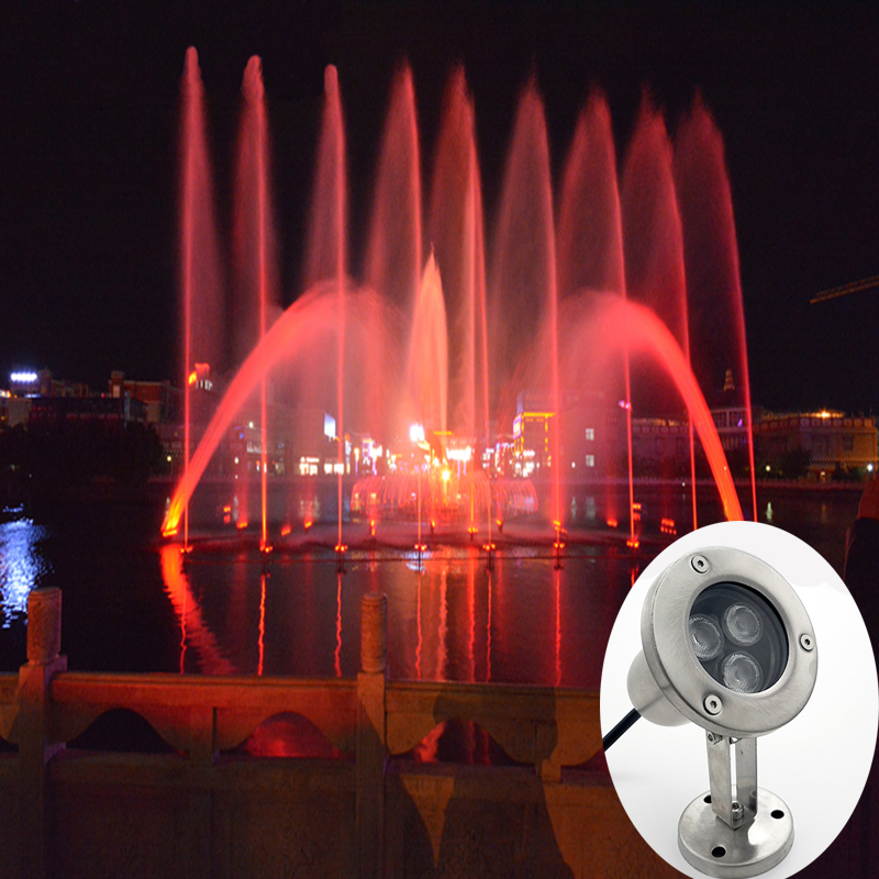 IP68 Waterproof Remote External Control Submersible Stainless Steel Spotlights Fountain Underwater Waterfall LED Pool Lights