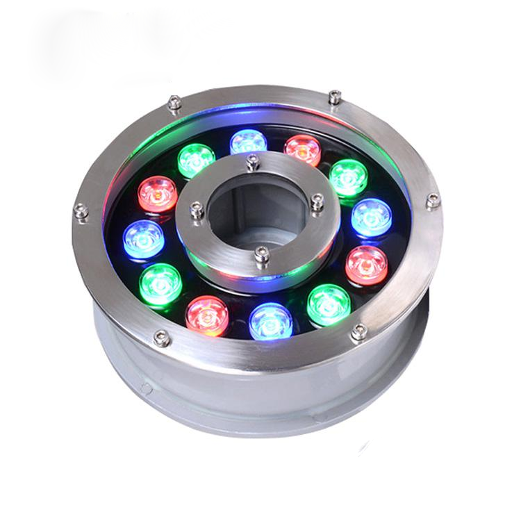 DMX Submersible Fountain Led Light 12W Ring and Round Shape Pool RGB Color Fountain Led Light