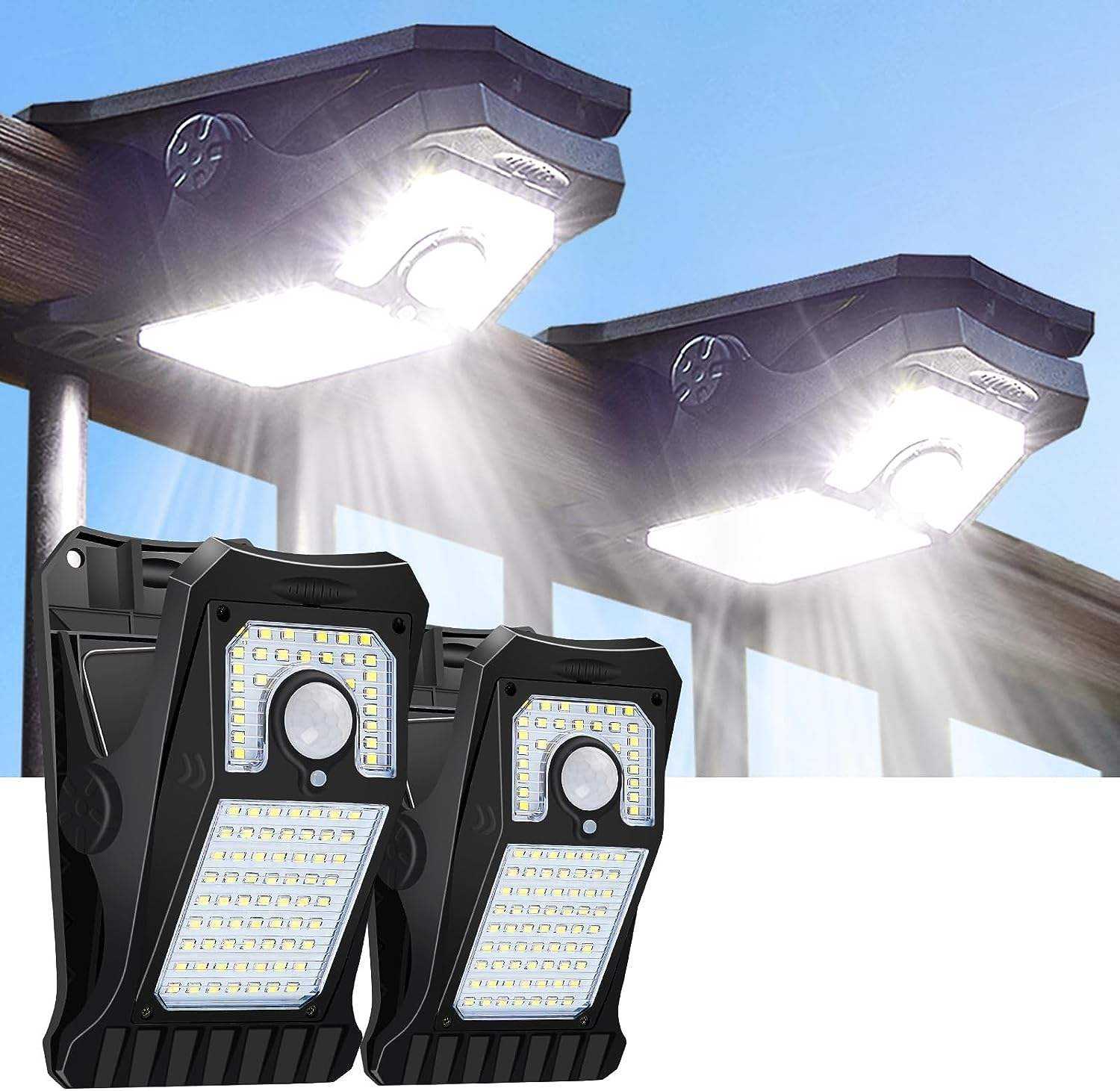 High Brightness 90LED &amp; 118LED Solar Security Lights Outdoor Clip-On Motion Sensor Lights for Garden IP65 Rated
